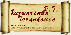 Ruzmarinka Taranković vizit kartica